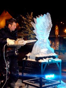 Démo spectacle sculpture sur galce